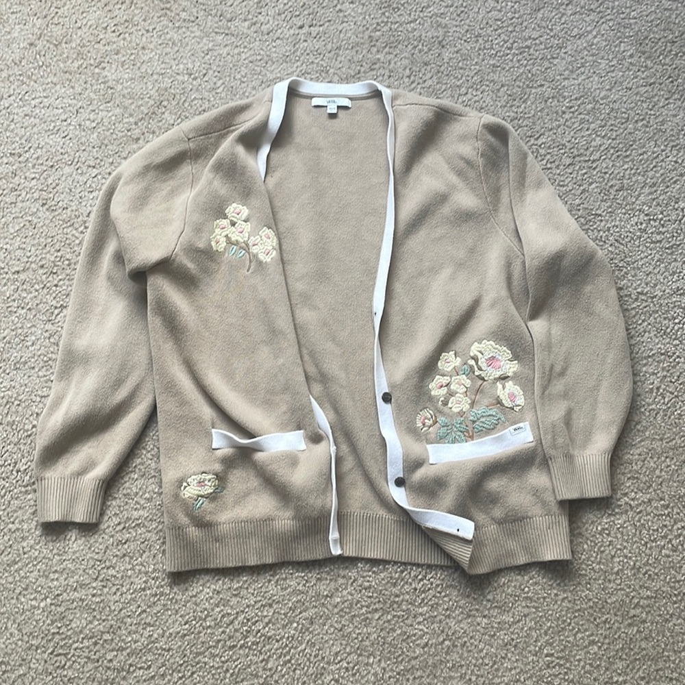 vans embroidered cardigan